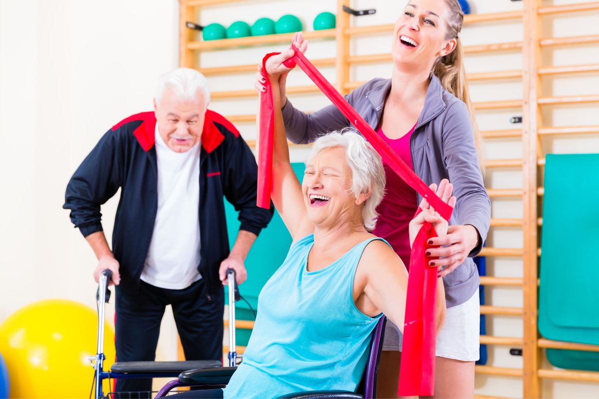 Medicare beneficiary getting physical therapy treatment