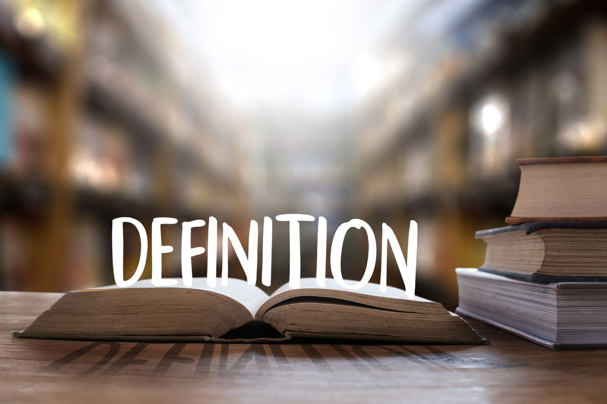 Book with the word "definition" popping out of it