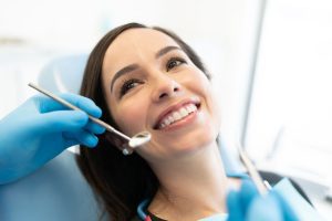 Person at a dental office getting dental care
