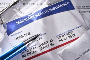Medicare card with Part A and Part B effective dates