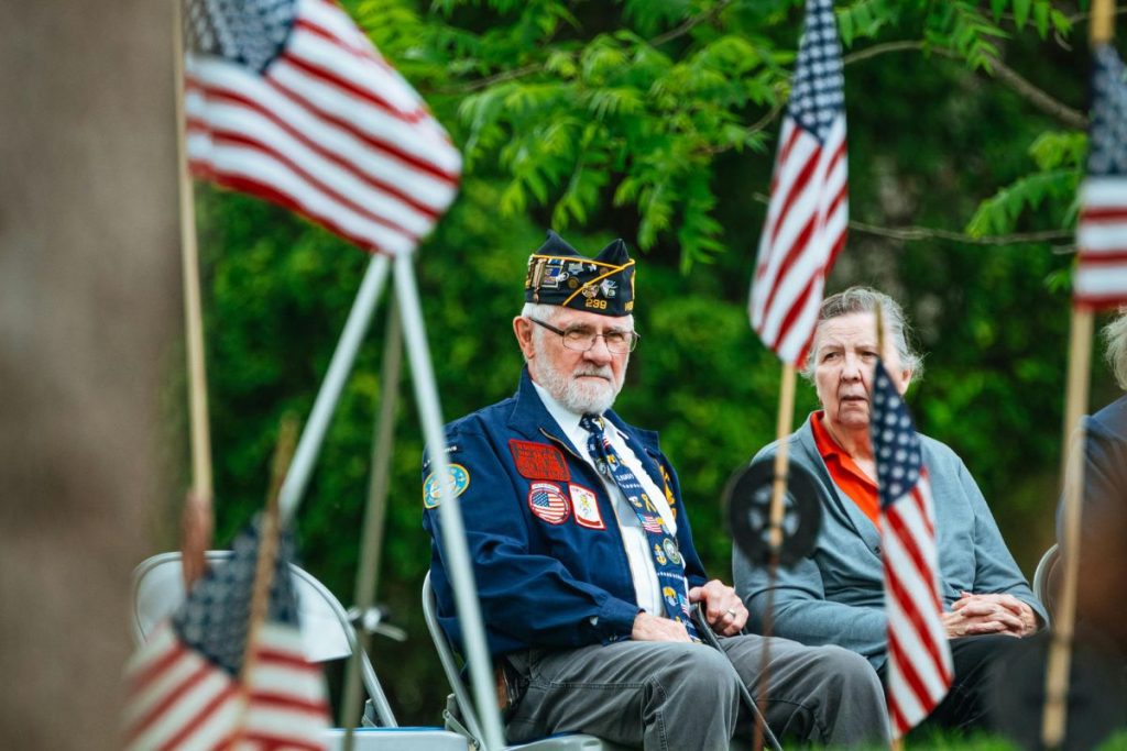 Military veteran attending a ceremony